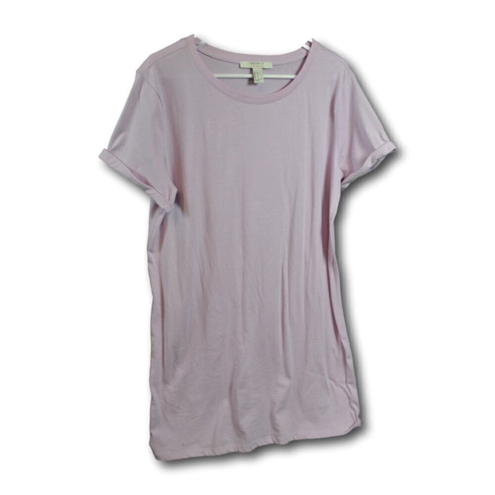 Forever 21 Lilac / Lavender Shift T-Shirt Shift Dress Size: L
